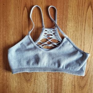 Free People Intimately Baby Racerback Gray Bra M/L
